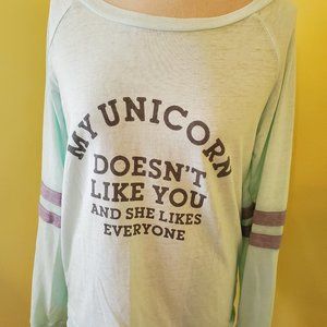 Cold Crush Unicorn Burnout Long Sleeve Tee size M